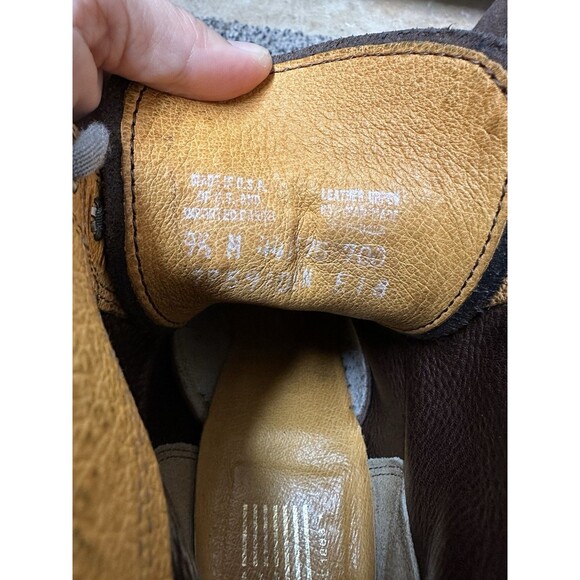 Frye Sabrina 9.5 brown oiled suede lace up 2" block heel ankle boots lug combat - Picture 10 of 10